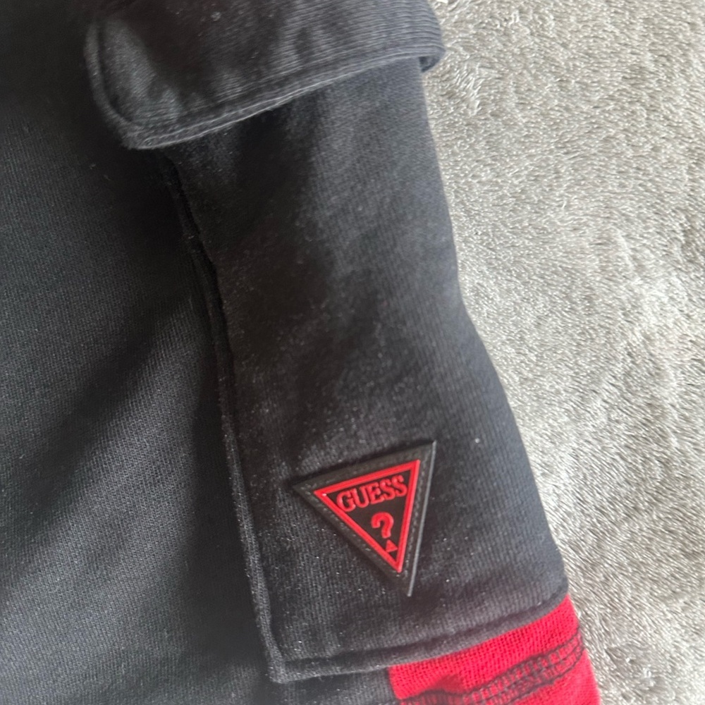 Guess Big Kids Black and Red Cargo Shorts - Picture 3 of 4